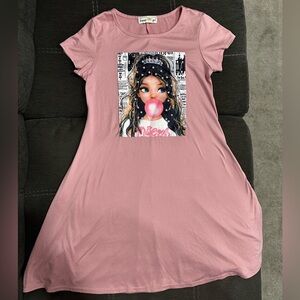 Pink dress, soft T-shirt material